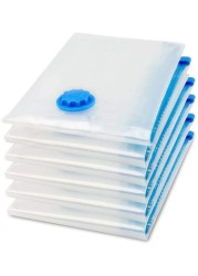 Generic Vacuum Space Saver Reusable Sealer Storage Bags 50X70Cm, With Suction Pump, Pack Of 6