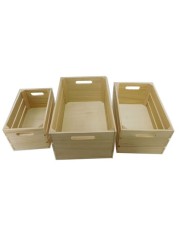 Feelings 3pcs Wooden Storage Crate Box Set