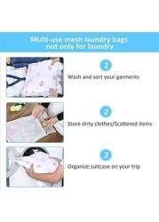 Doreen 7Pcs Mesh Laundry Bags for Delicates with Premium Zipper, Travel Storage Organize Bag, Clothing Washing Bags for Laundry, Blouse, Bra, Hosiery, Stocking, Underwear, Lingerie, Laundry Bags, Poly