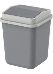 Doreen Plastic Swivel Trash Bin, Pearl Grey, 15 Liters(GC1239B)