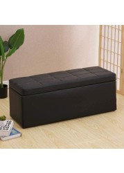 Paddia Storage Stool, Shoe Bench Storage Ottoman Cube Foot Rest Stool With Hinged Lid For Home Bedroom Can Sit On The Box (70 * 30 * 35Cm, Black)