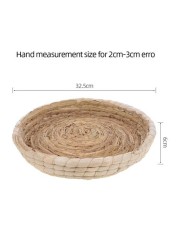 Generic-Straw Cat Mat Hand Woven Scratching Nest Pad Cat Straw Weaving Cushion Bed for Cats Kittens Birds Rabbits