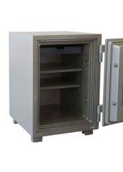 Mahmayi Secure 105 Fire Safe With 2 Key Locks And Shelves Compartment Fireproof &amp; Waterproof, Heavy Duty Box - (Grey)