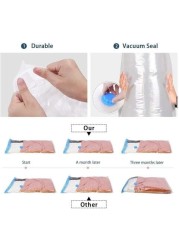 Generic Vacuum Space Saver Reusable Sealer Storage Bags 70X100Cm, With Hand Suction Pump Fit For Any Vacuum Cleaner(Pack Of 6)