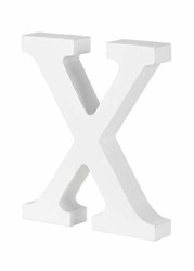 East Lady Decorative Wooden Alphabet Letter X White 15x12x0.7cm