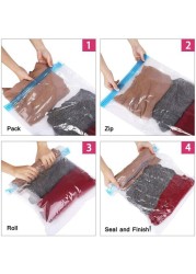 Generic Space Saver Bags, Vacuum Seal Storage Bags, Hand Roll-Up Storage Bag, 10Pack Size 50X70 Cm