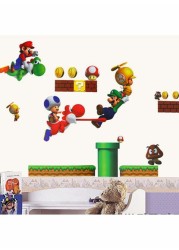 Dada Home Polyvinyl Chloride Printed Super Mario Wall Sticker Multicolour