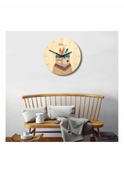 Generic Wooden Creative Wall Clock Multicolour 11inch