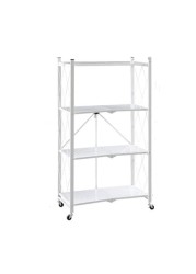 4-Tire Kitchen Microwave Racks Shelving Storage Unit Foldable Racks White