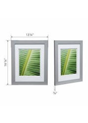 Gallery Solutions Wall Mount Double Mat Picture Frame, 8&quot; X 10&quot; With Mat Or 11&quot; X 14&quot; Without Mat, Gray/White