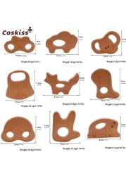 Lovely Cartoon Wood Teether 10pcs Pure Natural Animal Shaped Baby Teething Nursing Wood Teether Baby Girl DIY Pendant Toys