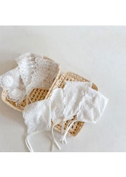 1pc 0-36M Baby Girls Lace Hats Korean Style Newborn Photography Props Flower Bonnet Hat Baby Princess White Caps