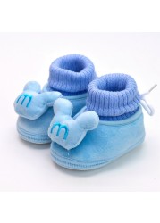 2022 New Winter Baby Shoes Infant Cotton Shoes Warm Shoes Plush Thick Medium High Tube Sock Baby Toddler Shoes Soft Shoes