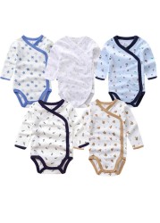 5pcs/lot Baby Bodysuits Autumn Newborn 100% Cotton Body Baby Long Sleeve Underwear Infant Jumpsuits Boys Girls Pajamas Clothes