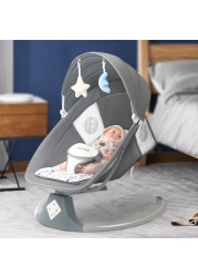 High quality luxury baby rocking chair new style smart bluetooth electric cradle bed with music intelligent swing newborn shaker