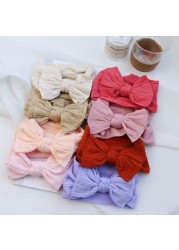 Baby Hair Band Girls Bow Elastic Headbands Turban Baby Hair Accessories Kids Headpiece 18 Colors