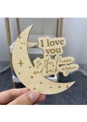 13pcs/set Baby Wooden Milestone Cards Souvenir Moon Card Monthly Record Card