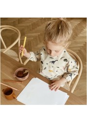 Easy to Wear Long Sleeve Baby Bib Baby Soft PU Bibs Painting Waterproof Meals Protection Washable Easy Clean Smock for Babies