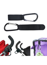 2pcs Baby Stroller Hooks Metal Non-slip Adjustable Hanger Stroller Bag Hook Clip Kids Pushchair Seat Accessories Supplies