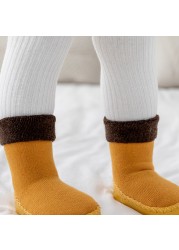 Baby Boy Girl Socks Anti Slip Rubber Soles First Walkers Warm Floor Socks Toddler Floor Socks Shoes Slippers Sewing Thread Socks