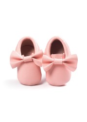 Newborn Baby Shoes Infant Boys Girl First Walker PU Sole Princess Bowknot Fringe Toddler Baby Crib Shoes Casual Moccasins