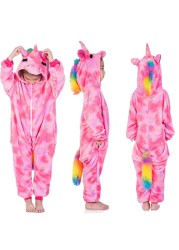 flannel unicorn for kids pajamas boys girls sleepwear children panda jumpsuit kids oneise for jumpsuit licorn