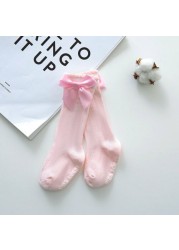 Ma & Baby 0-4Y Baby Toddler Newborn Baby Girls Socks Lace Bow Princess Cute Knee High Long Soft Cotton Socks