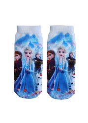 4 Pairs/Bag Kids Socks Children Frozen Socks Spring Cotton Anna Elsa Princess Cartoon Socks for Boy Girls Socks