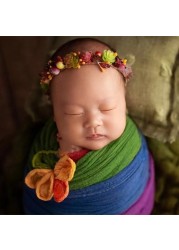 Newborn photo props 1 month baby 0-3 months photo studio photography clothes rainbow wrapped cloth wrapped towel