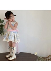 Baby Breathable Lolita Lace Socks Children Kids Bowknot Middle Tube Socks Spring Summer Autumn Warm Stocking Knee High