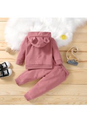 Spring Autumn Children Cotton Clothing Suit Baby Boys Girls Clothes Kids Sport Hoodies Pants 2pcs/sets Fashion Toddler Tracksuits