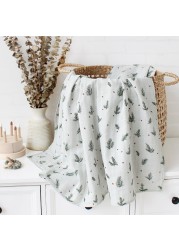 100% Organic Cotton Baby Blankets Newborn Bedding Flower Print Muslin Swaddle Wrap Stroller Blankets Bed Cover Spring