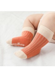 4pairs/lot Newborn Baby Boy Girl Socks Ribbed Toddler Winter Non-slip Socks 0-3 Years Kids Winter Autumn Spring Baby Girl Stuff