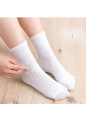 5pairs/lot Pure Color Soft Breathable Cotton Kids School Socks Girls Boys Casual Gray Black White Sports Children Socks