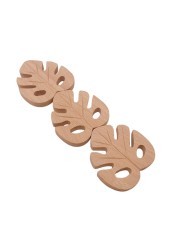 Baby Nursing Teether Accessories Beech Wood Leaves Food Grade Sensory Toy DIY Teething Jewelry Pendant Baby Teether