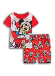 New Kids Boys Girls Clothes Baby Princess Pajamas Summer Short Sleeve Set Cartoon Minnie Children Sleepwear