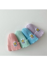 MILANCEL 2021 winter kids hat solid knitted hat korean smile girls hat casual cotton boys hat fashion children hat