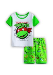 Summer Children Pajamas Suit Boys Short Sleeve Dinosaur Print Cotton Short Sleeve Baby Clothes Pajamas Clothes