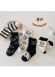 MILANCEL 2022 Kids Socks Cute Smiley Boys Warm Sock Children Socks 5 Pairs Set