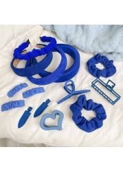 Klein Blue Hairpin Collection Headband Hair Claws Everyday Casual Home Girl Kids Headwear Baby Go Out Bound Hair Accessories New