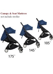 175 Degree Stroller Accessories Hood and Mattress Set for Babyzen Yoyo Canopy Cover Seat Cushion Fit Yuya Stroller Sunshade Original Fabric