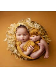 Newborn Photography Hats and Wrap Set Professional Posing Newborn Photography Prop Outfits for Baby Photo Shoot Props Accessories