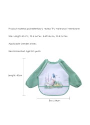 Baby Bibs Cute Animal Print Long Sleeve Waterproof Baby Bib