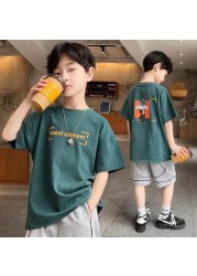 Children's clothing boys short-sleeved T-shirt summer new double-sided printing half-sleeved thin bottoming children's clothing