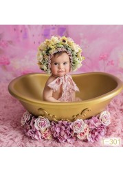 Newborn Photography Props Baby Handmade Flowers Colorful Bonnet Hat Infant Studio Shooting Photo Props Posing Accessories