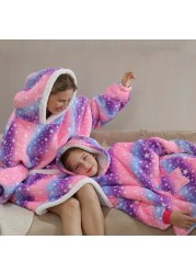 Family Hoodie Oversized Homewear Fleece Warm Sherpa Blanket Girls Thick Sleepwear, If You Need Two Sweatshirt, Please Order Two