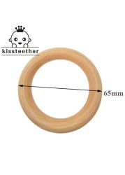 20pcs Wooden Teething Ring Baby Teether 25-98mm DIY Nursing Material Accessories Necklace Making Small Rod Ring