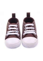 Fashionable Baby Canvas Shoes 0-12 Months Soft Sole Baby Shoes Pre Walking 12 Colors