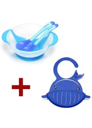 Baby Dish Set Training Bowl Spoon Cutlery Set Dinner Bowl Learning Dishes With Suction Cup Children Training Dinnerware