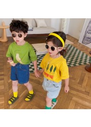 2022 summer new T-shirt children's clothing short-sleeved T-shirt boys cotton T-shirt fashion girls tops